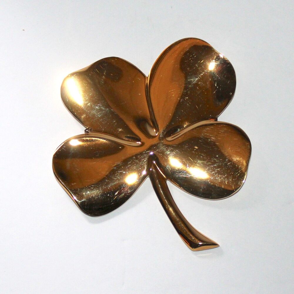 4 Leaf Clover Gerity paperweight 24K Gold Plated 1986 shamrock decor